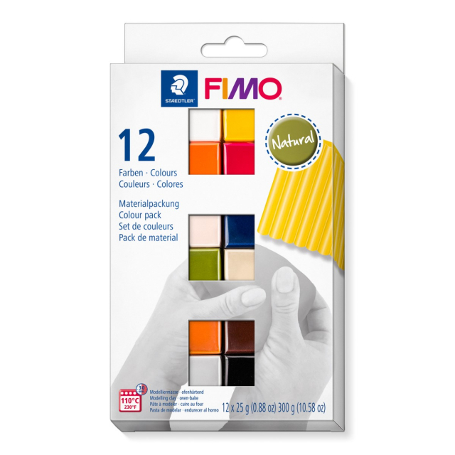 FIMO Soft Modelling Clay 12 x 25 g Natural colours