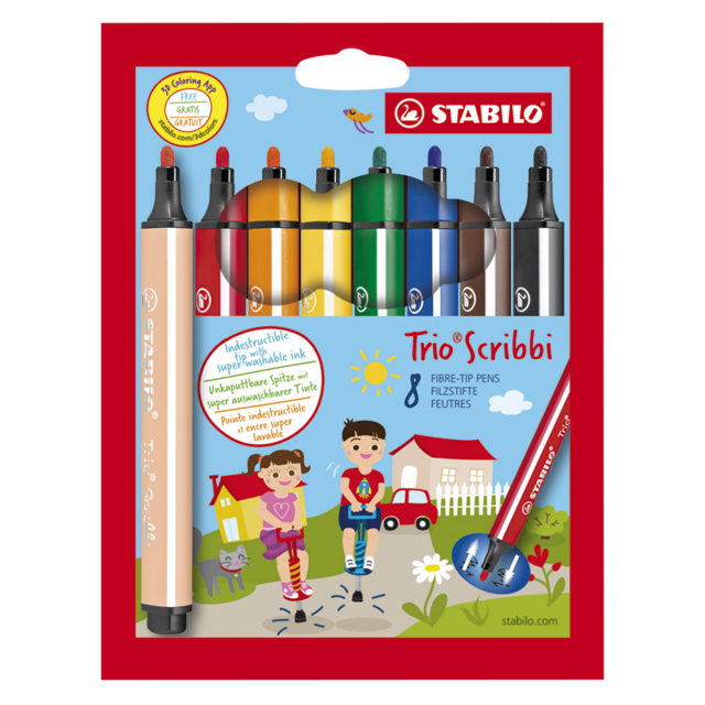 Trio Scribbi Filzstifte 8er-Pack