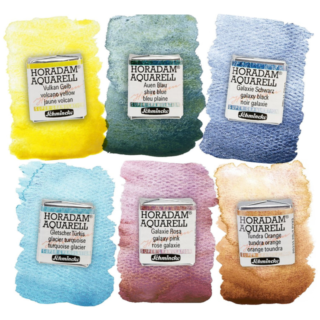 Horadam Super Granulation Deep sea green Half Pans in der Gruppe Künstlerbedarf / Künstlerfarben / Aquarell / Aquarellfarbe im Napf bei Pen Store (128006)