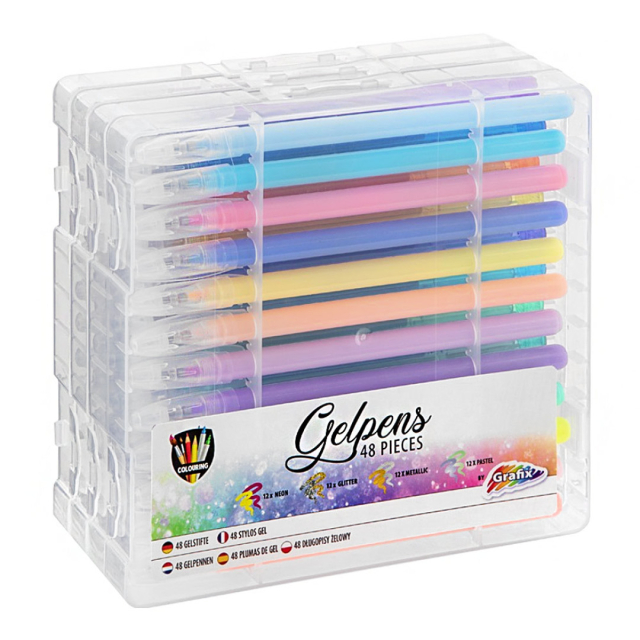 Gelschreiber 48 Stk (Glitter/Neon/Metallic/Pastel)
