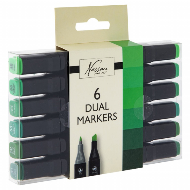 Dual-tip Markers 6-set Grün