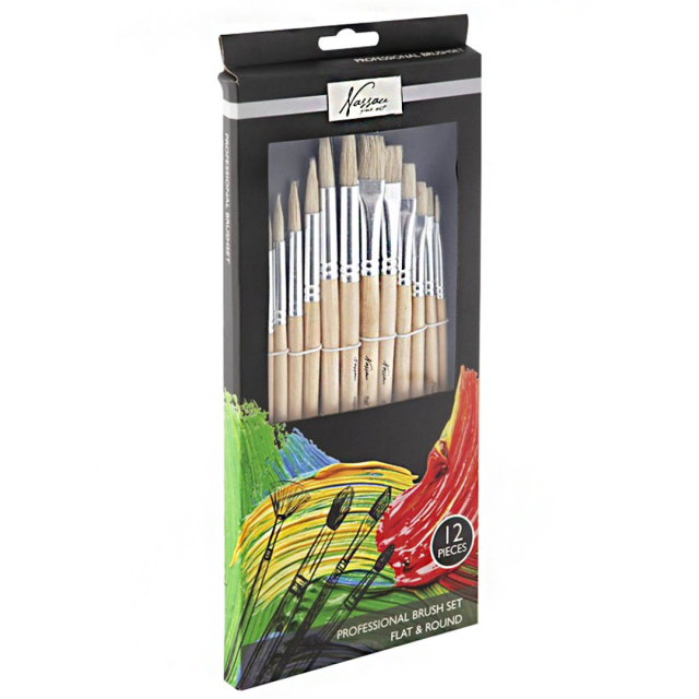 Pinsel-Set 12-tlg Schweinebürste