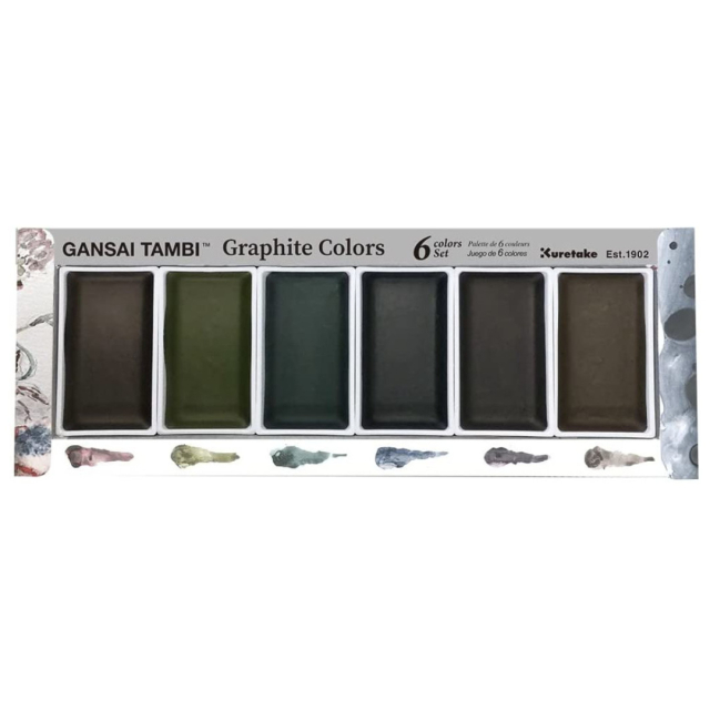 Gansai Tambi Akvarell 6er-set Graphite Colors