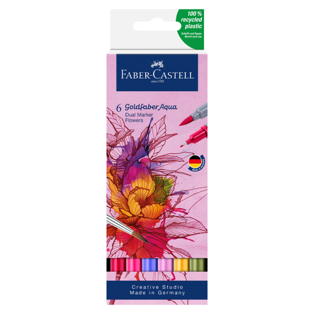 Goldfaber Aqua Dual Marker 6er-Set Flowers