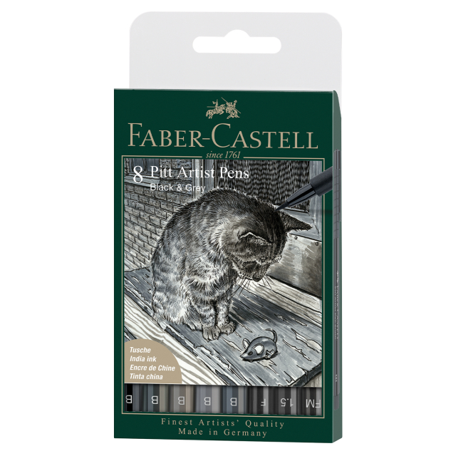 PITT Artist 8er-Pack Grey & Black