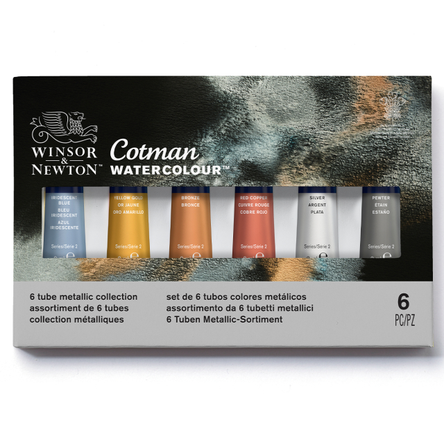 Cotman Aquarellfarbe Metallic Collection Tubes 8 ml 6er-Set