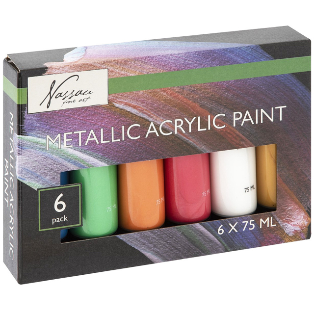 Acrylfarbe Metallic Set 6x75 ml