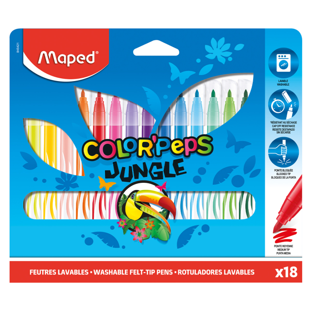 Colorpeps Filzstifte Jungle 18er-Pack