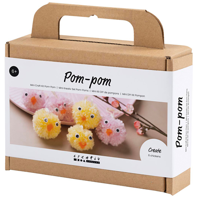 Mini DIY-kit Pompom-Hühner