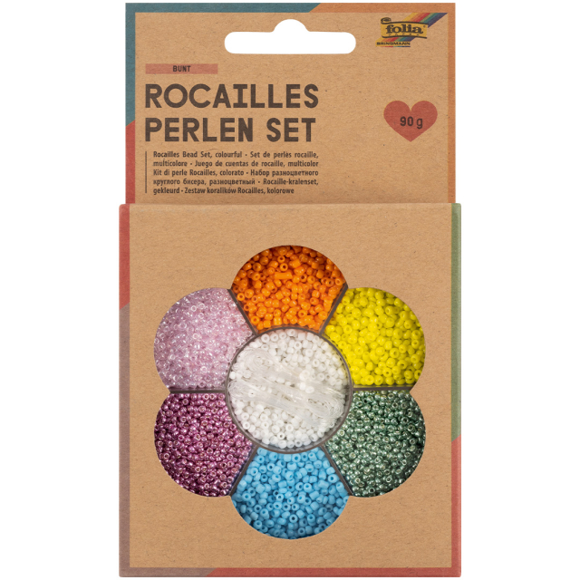 Rocailles-Perlen-Set Bunt