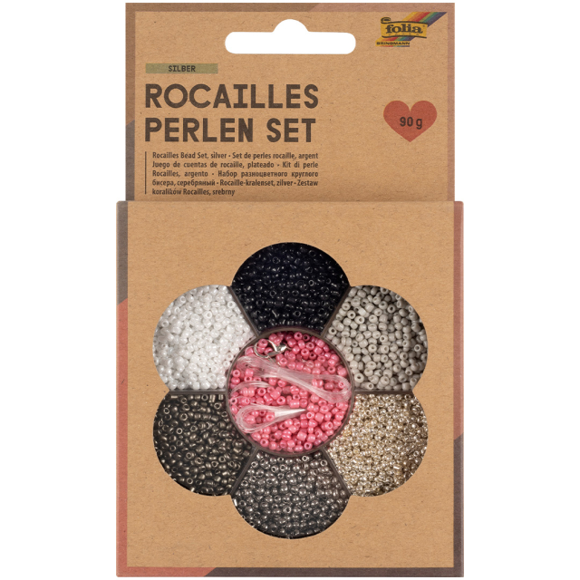 Rocailles-Perlen-Set Silber