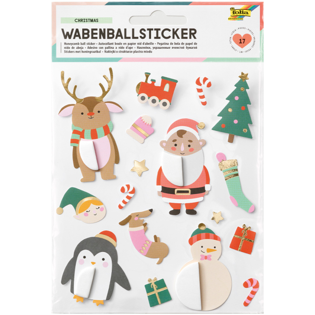 Wabenball Sticker Christmas 1 Blatt