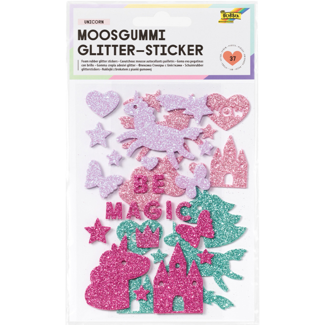 Moosgummi Sticker Unicorn 2 Blatt