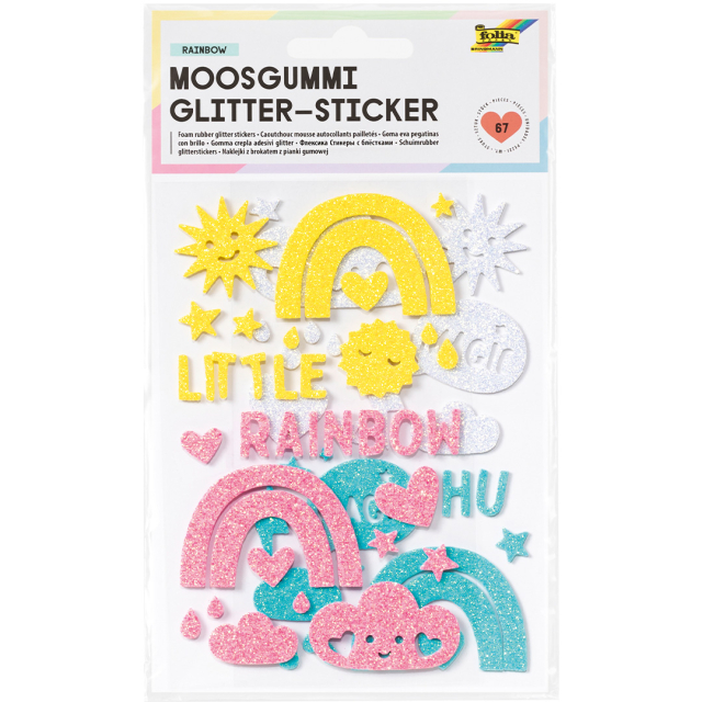 Moosgummi Sticker Rainbow 2 Blatt