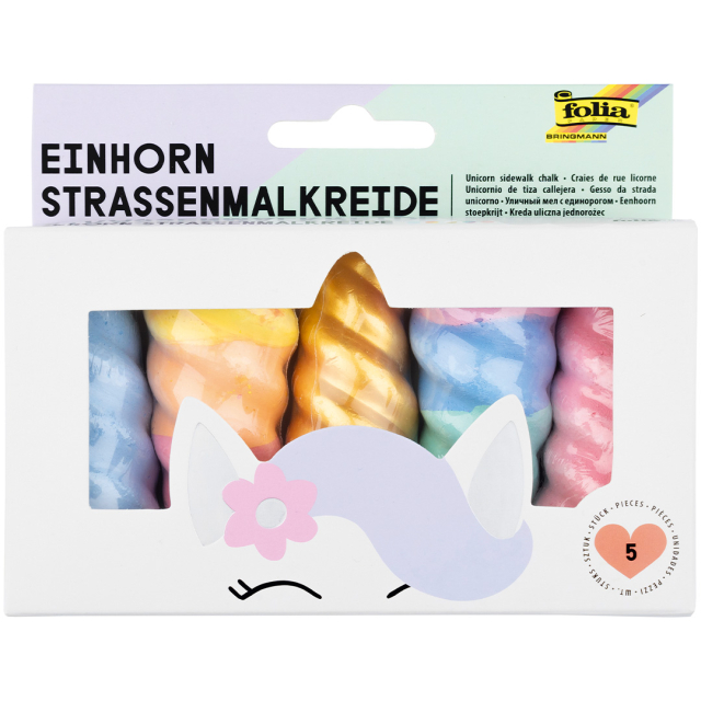 Einhorn Straßenmalkreide 5er-Pack