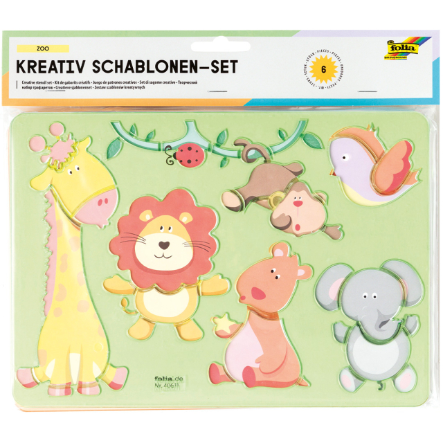 Kreativ-Schablonen Zoo 6er-Pack