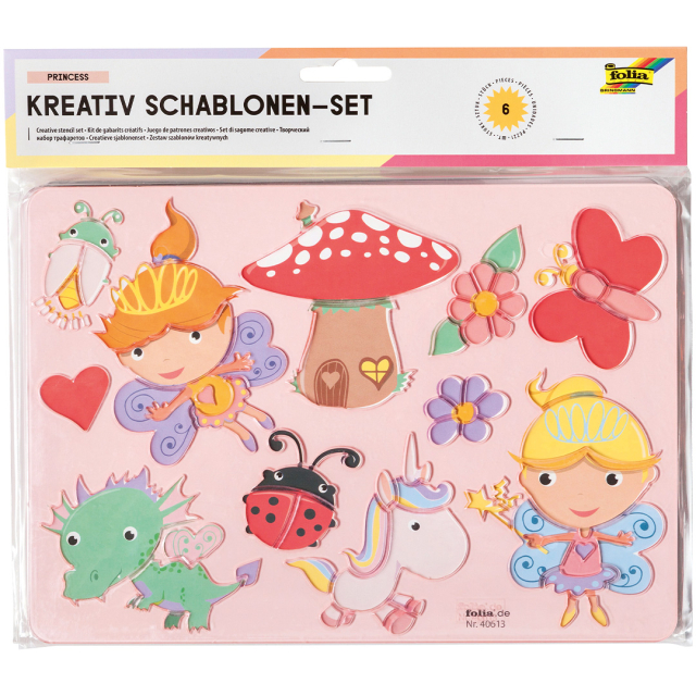 Kreativ-Schablonen Princess 6er-Pack