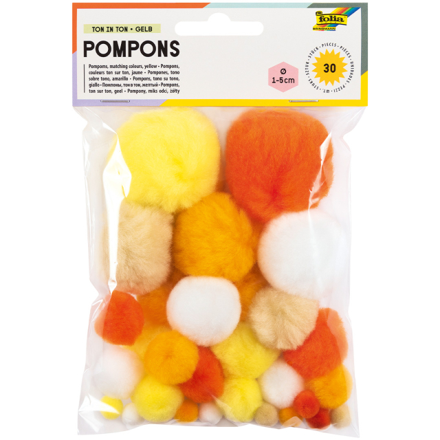 Pompons Gelb 30er-Pack
