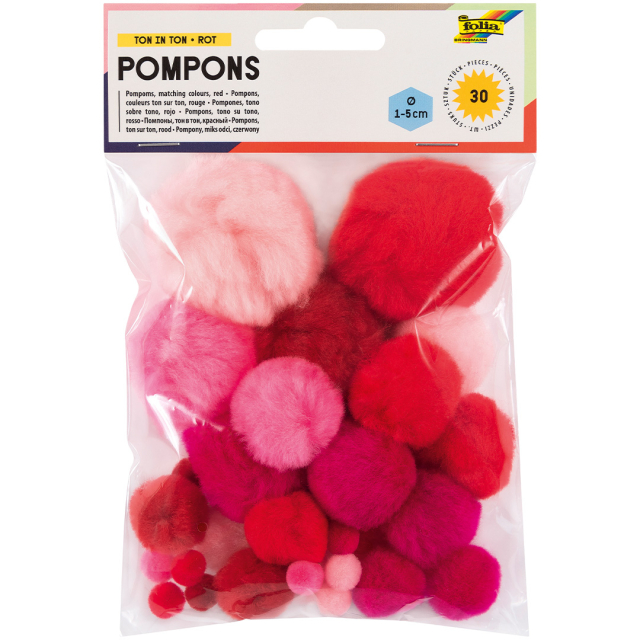 Pompons Rot 30er-Pack