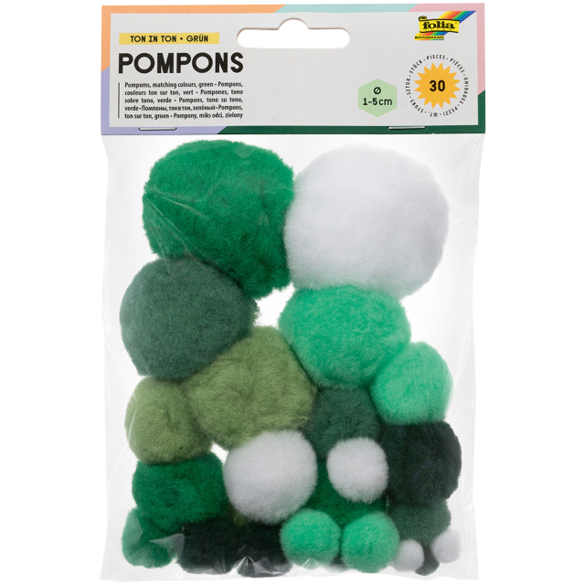 Pompons Grün 30er-Pack