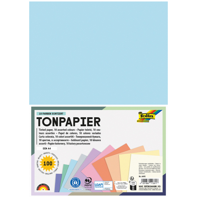 Tonpapier Pastell 100 Blatt