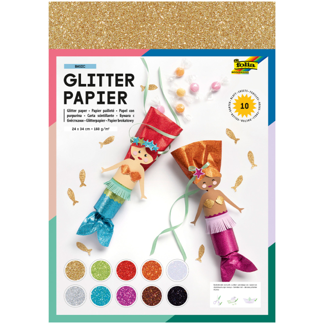 Glitterpapier 10er-Pack