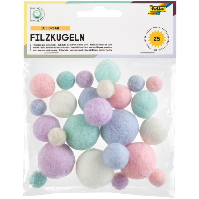Filzkugeln Ice Dream 25 Stück