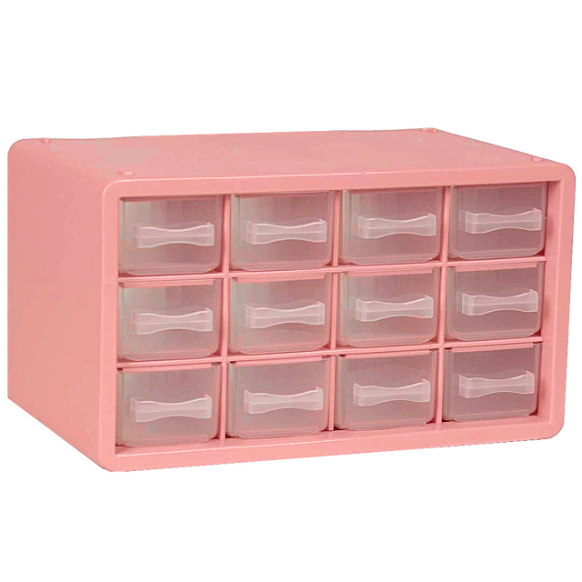 Aufbewahrungsbox mit 12 Fächern Dusty Rose