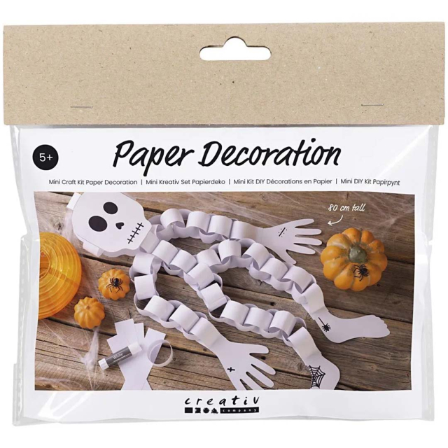 Mini DIY Kit Papierdekoration Skelett (ab 5 Jahren)