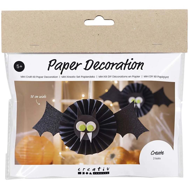 Mini-Bastelset Papierdekoration Fledermäuse (ab 5 Jahren)