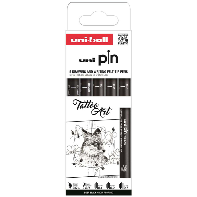 Pin Fine Line 5er-Set Tattoo Art
