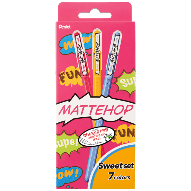 Mattehop Gelschreiber Sweet Colours 7er-Pack