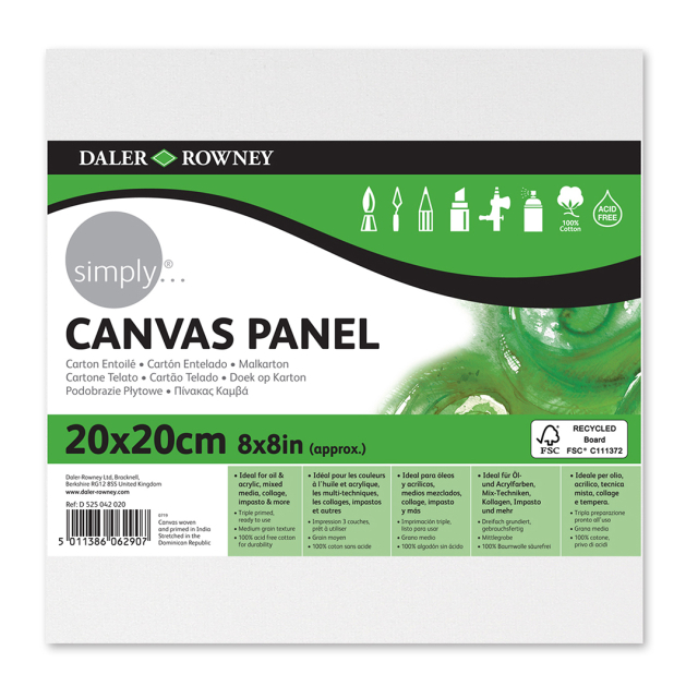 Canvas board Baumwolle 20x20 cm