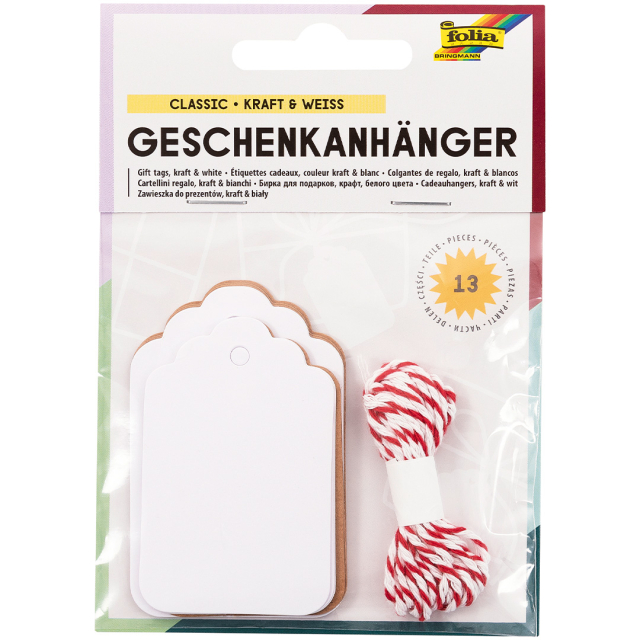 Weihnachtsetiketten Manilla-Tags Klassisch 12er-Pack