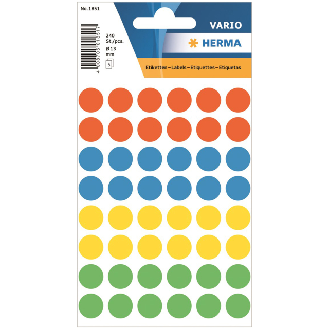 Farbpunkte Rund Ø13mm 240er-Pack Colourmix