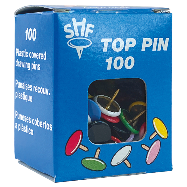 Reißnagel Messing Farbmix 100er-Pack