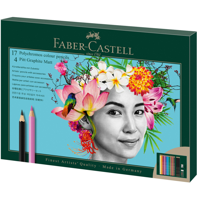 Polychromos & Pitt Graphite Matt Set 17 Farbstifte + 4 Graphitstifte