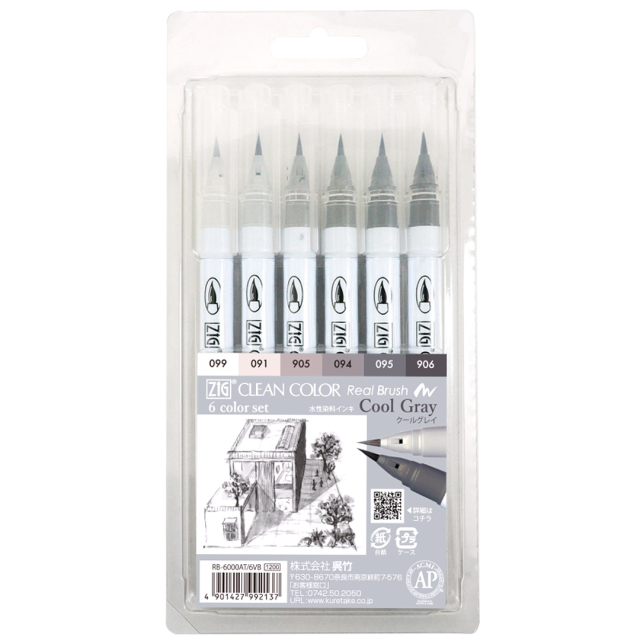 Clean Color Real Brush 6er-set Cool Gray