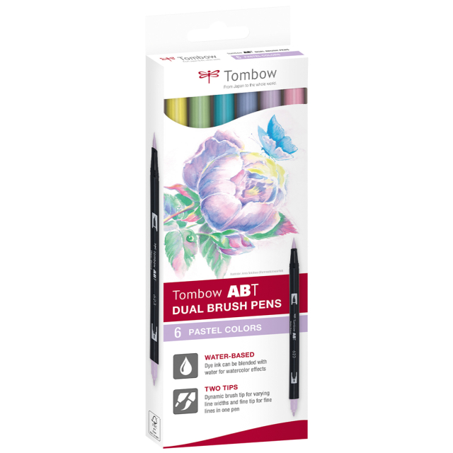 ABT Dual Brush Stift 6er-Set Pastel