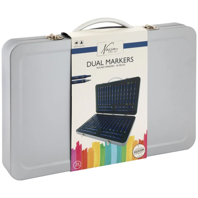 Dual-tip Markers in Metallbox 36-er Set