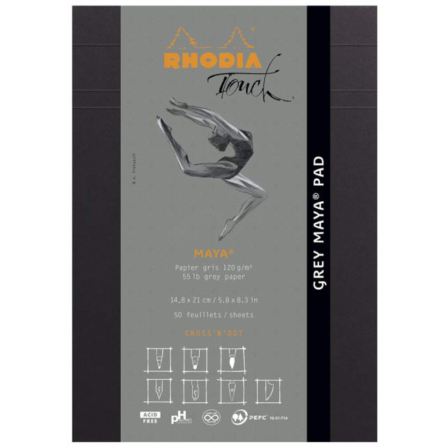 Touch Grey Maya Cross&Dot Sketchpad A5 120g