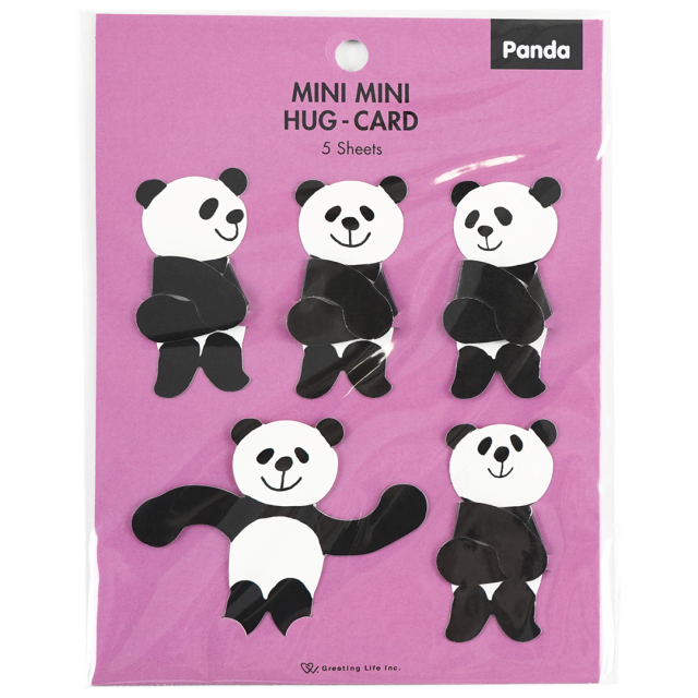 Mini-Karten Panda 5er-Pack