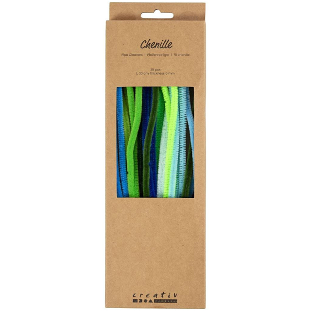 Chenilledraht 30 cm 25er-Pack Teal Farbmix