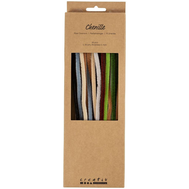 Chenilledraht 30 cm 25er-Pack Naturfarben