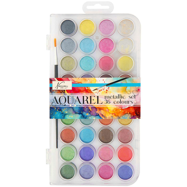 Aquarellfarben Metallic 36er-Set