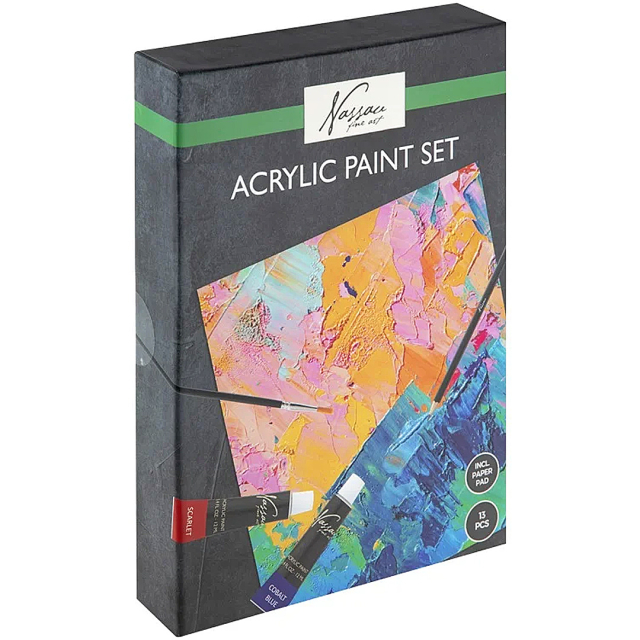 Acrylfarben Malset mit Block