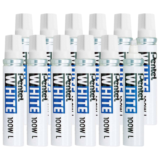 Paint Marker 100W L Broad White 12er-Pack