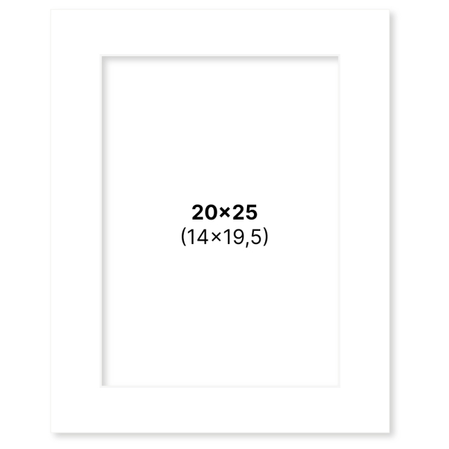 Passepartout Weiß 20x25 cm