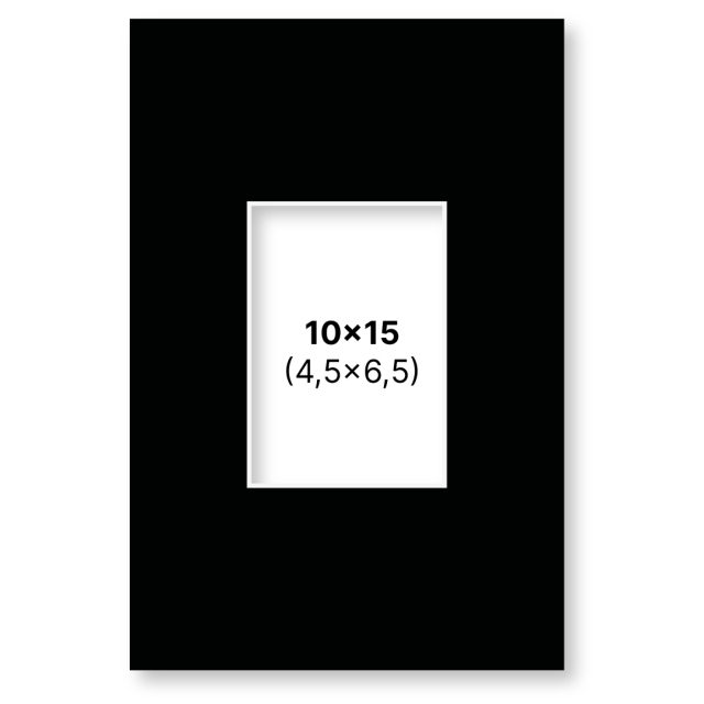 Passepartout Schwarz 10x15 cm