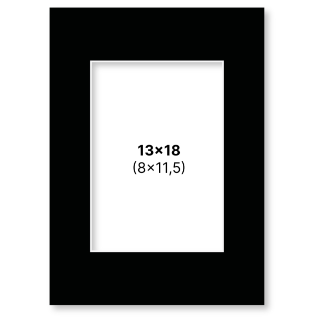 Passepartout Schwarz 13x18 cm